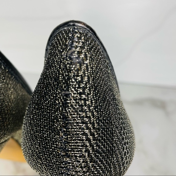 Zara Silver Sparkly Bow High Heels- Size 37- 4.5 Inch Heels - Picture 4 of 9